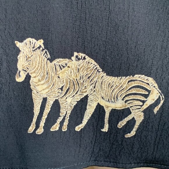 VTG Ilyse Hart Ltd Blazer w/ Attached Button Vest Safari Novelty Print M 24M - Picture 6 of 9